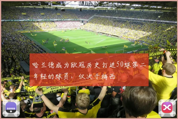 哈兰德成为欧冠历史打进50球第二年轻的球员，仅次于梅西
