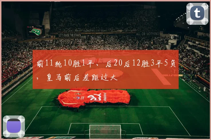 前11轮10胜1平、后20后12胜3平5负，皇马前后差距过大
